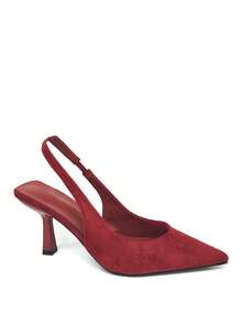 RevReaL Women's Peep Toe High Heels - Elegant And Modern - Burgundy - View 2