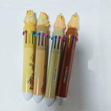 Caneta esferográfica fofa de capivara com 10 cores, caneta criativa multicolorida com botão de pressão para estudantes, cadernos, canetas coloridas, volta às aulas (1 unidade). - Castanho Café - Ver 11