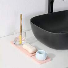 1PC Diatomite Tray - Cup Coaster, Bathroom Counter Toothbrush/Cup Drying Tray, Dining Decor Plate, Absorbent Diatomite Coaster, Soap Dish, Plant Tray - For Kitchen, Dining, Living Room, Bedroom, Bathroom & More