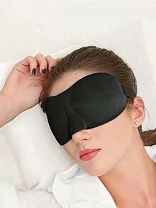 Soft & Comfortable Sleep Mask, Lightweight Blackout Eye Mask, Unisex For Travel, Sleep, Party, Ideal For Deep Sleep & Relaxation, Travel Accessory, Back To School Essential - Black - View 4
