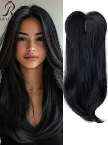 Elegant 22-Inch Blonde Deep Roots Synthetic Wig Top For Women - Straight Hair, Natural Look, Easy Maintenance, Suitable For All