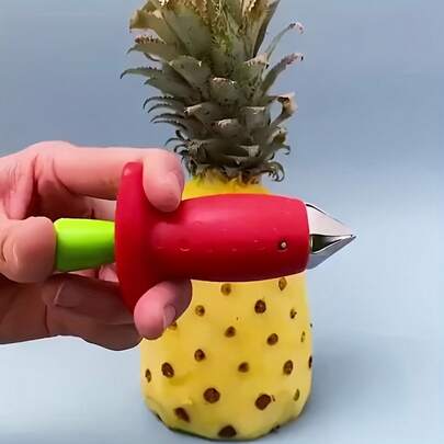 1 Piece Stainless Steel Strawberry And Tomato Stem Remover - Ergonomic PP Handle Fruit Stem Removal Tool, Suitable For Pineapple, Cantaloupe, Kiwi, Non-Electric Kitchen Gadget, Perfect For Halloween, Christmas, Thanksgiving, New Year Preparation, Bright Design| Durable Construction