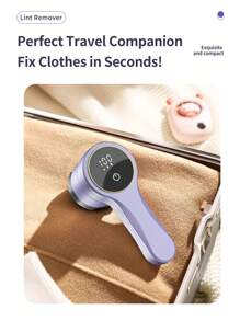 Rechargeable Fabric Shaver | 3-Speed Lint Remover For Clothes & Furniture | Eliminates Fuzz & Pilling | Electric Lint Shaver With LED Display & Type-C Fast Charging Port - 彩色 - 查看 10