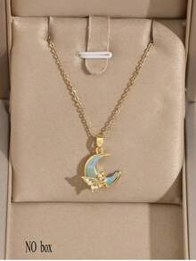 1 件金色字母十字架创意设计项链，时尚休闲优雅，适合日常佩戴，适合情人节、圣诞节、派对、礼物（OPP 袋包装） - 金黃色 - 查看 5