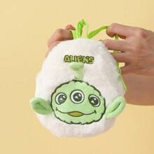 MINISO Furry Season Mini Backpacks, Alien – Great Fluff Texture, Fun Double - Strap Design. Eye - Catching & Practical On Big Bags. Suitable For Trendsetters & Fashion Bloggers To Pose(1 Pc)