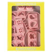 10pcs Halloween Skull Shaped Cookie Cutter Set, Material, DIY Cartoon Skull Expression Biscuit Mold, Interchangeable Baking Press Tool - Pink - View 5