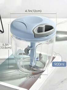 1pc Manual Food Processer, Portable Hand Pull Vegetable Chopper For Garlic, Onion, Veggie, Fruit, Nuts, Herbs, Kitchen Tool