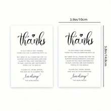 50 张婚礼派对桌感谢卡、桌面装饰、招待会、新娘送礼会感谢卡、明信片、婚礼仪式、派对、庆典或特别活动卡片、圣诞节