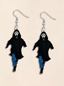 1 对创意尖叫鬼亚克力吊坠耳环 - 采用卡通人物设计，休闲风格，不锈钢挂钩，防过敏，女士珠宝，适合日常佩戴、送礼、万圣节、圣诞节、派对和全年使用，是送给家人和朋友的完美节日和生日礼物 - 彩色 - 查看 5