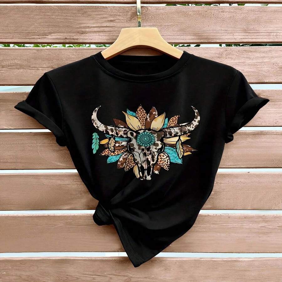 Women T-Shirts - 黑色 - 查看 1