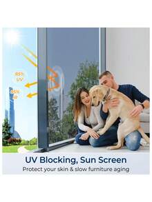 单向透视隐私窗膜，100% 防紫外线，遮光隔热，保护隐私，防止偷窥，家用玻璃窗膜，适用于家庭、办公室、厨房及其他房间装饰，墙贴 - 銀色 - 查看 3