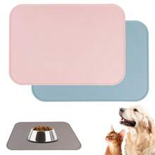 1pc Silicone Pet Mat, Anti-Spill Easy To Clean Mat, Anti-Slip Pet Food Mat, Foldable Portable Non-Slip Soft Silicone Placemat