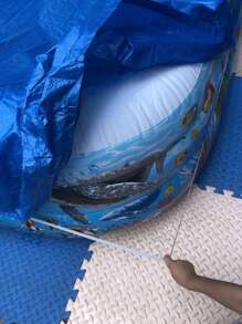 Inflatable Swimming Pool Cover With Elastic Band, Summer & Winter Pool Cover Cloth, Dustproof With Pull Rope, Swimming Pool Accessories, Waterproof/Dustproof/Snowproof, Rectangular Frame Swimming Pool Cover - Multicolor - View 5