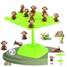 Juego De Mesa Integrativo Arbol De Equiibrio con Monos - Verde - Ver 3