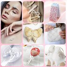 1,100pcs 3-10mm Mixed Pearl Resin Rhinestone Flat Back Pearls For DIY Phone Case Decoration, Jewelry Making, Crafts, Clothing, Accessories, Cosmetics, Home Decor - Pink and White - View 5