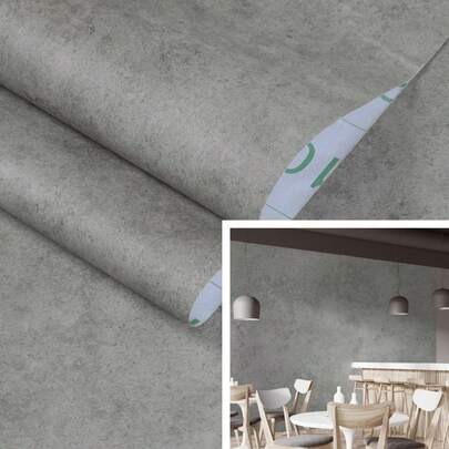 1 Roll Light Gray Cement Self-Adhesive Wallpaper, Industrial Vinyl Peel And Stick Contact Paper, Suitable For Living Room, Kitchen, Dining Table, Cabinets, Furniture Renovation, Easy DIY Installation, Size 15.7" X 393.7"/196.8"/118.1"/39.3", Wallpaper, Wall Decals, Wall Decor, Room Decor, Bedroom Decor, Kitchen Decor, Home Decor.