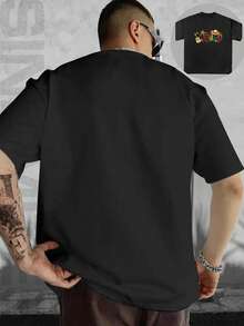 Men's Cotton T-Shirts: Viva Mexico Design | Ideal For Fans Of Mexican Culture | 180gsm, 100% Cotton, Office/Gym Shirt, Y2K Nice Blouses - 黑色 - 查看 2