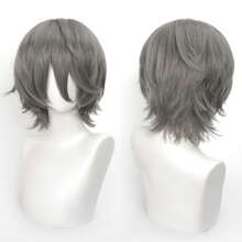 YEWELL 14英寸短直发合成假发,带刘海,男女通用角色扮演假发,每日手工制作,适合动漫、游戏、圣诞节活动、化装舞会等场合 - 彩色 - 查看 32
