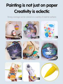 GuangNa Set de 288 colores de marcadores de pintura acrílica - Tinta líquida profesional opaca de secado rápido a base de agua para pintura en lienzo, decoración de rocas, diseño de telas, arte en madera, vidrio y cerámica | Suministros premium para artistas y manualidades con estuche, regalos de vuelta al colegio para niños y niñas - Multicolor - Ver 9