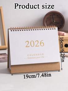 1PC 2025-2026.12 Desk Calendar Daily Plan Memo English Calendar Desktop Small Objects School Supplies