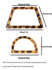 2/4件装梯形和半圆形DIY装饰包带,豹纹D形包带,仿豹纹梯形包带,扁平树脂手提包带,适用于礼盒、钱包、钩编和编织工艺品、DIY手提包制作,是送给爱人、亲戚、朋友、同学、同事、老师的绝佳礼物。 - 彩色 - 查看 10
