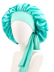 1 件个性化徽标弹力丝带纯色女士长发睡帽、化妆头巾、卷发护理帽 - A - 查看 27