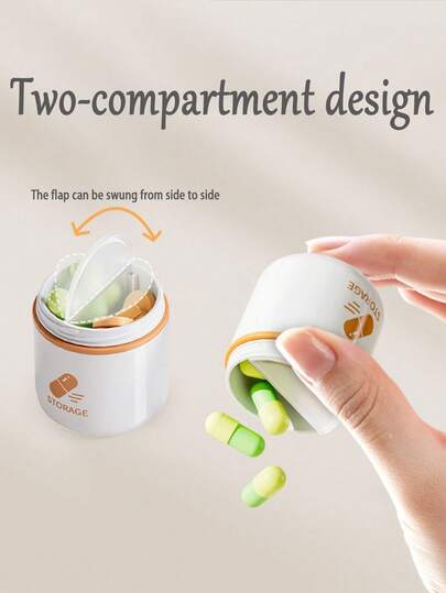 Cylindrical Mini Pill Box, Portable Travel Pill Case, Moisture-Proof Pill Box, Reusable, Unisex, Daily Medication Pocket, Can Store Vitamins, Medicines And Nutritional Supplements, Essential For Home, Travel, Outdoor, Office And School