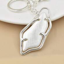 1 Peça Pingente e Chaveiro de Bolsa com Padrão Geométrico em Liga de Zinco Prata Antiga, Minimalista e Fashionável