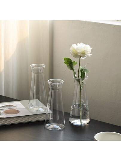 1/5/8/ Moderne Minimalist Plastic Flower Vase, Thick Transparent Bloemen Container, No Power Or Battery Needed, Home Pot, Ideal Tabletop, Wedding, Dining Table, ation Room Glass Vase view 6