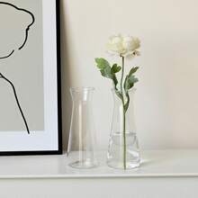 1/2/5/8/10 件塑料条纹花瓶，透明花瓶花卉组合工艺品适用于各种花束装饰、展示、节日和家居装饰，适用于桌面装饰、婚礼、圣诞节、晚宴 - 無色 - 查看 6