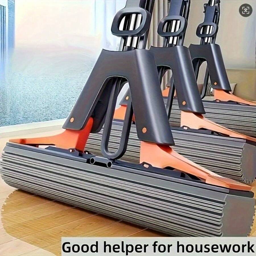 Multifunctional Bi-Fold Pressure Suction Floor Mop, New Household Sink Viscose Floor Cleaning Tool, Suitable For Kitchen, Bathroom Tiles And Hardwood Floors, Essential Cleaning Products And Daily Necessities - 灰色 - 查看 1