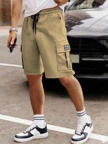 Men's Casual Printed Cargo Pants, Suitable For Outdoor Fitness, Hiking And Jogging - Brown - View 4