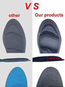 2 Pairs 5D Memory Foam Shoe Insoles, Comfortable High Resilience Thick Insoles With Arch Support For Running & Sports Shoes