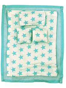 17厘米第一代/第二代毛绒挂件娃娃，包含1张床+1个杯子+3个枕头，适用于拉布布娃娃衣服 - 彩色 - 查看 12