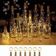 3/10 piezas, 20 luces LED para botellas, 2 metros (78.74 pulgadas) de luz de corcho, luces de cadena para botellas de vino con forma de uva para fiestas, bodas, días festivos de Halloween, Acción de Gracias, decoración navideña, decoración del hogar, decoración de dormitorio, decoración interior, decoración de bodas, decoración navideña y decoración de días festivos