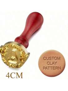 1 PC 4cm Custom Clay Stamp, Initial Ceramic Stamp With Wooden Handle, Custom Soap Stamp In Brass, Personalized Signature Brass Stamp For Pottery - Multicolor - View 12