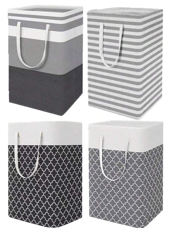 2个/1个大号洗衣篮，可独立放置脏衣篮，带加固提手，可折叠布艺脏衣篮，坚固金属框架，双层加固提手，采用优质棉麻面料，便携省空间，适用于洗衣房、宿舍、浴室、卧室、校园、露营、公寓、酒店和购物场所。