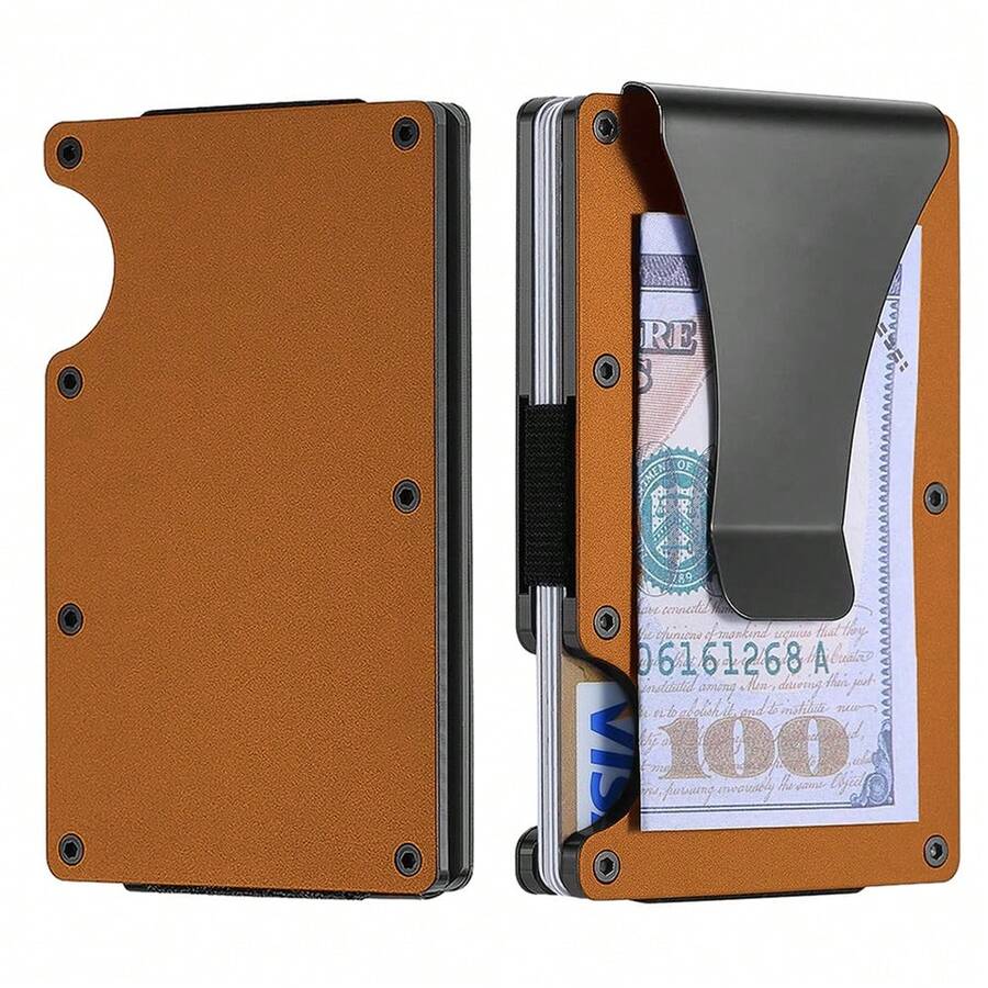1 Or 2-Pack: RFID Blocking Slim Credit Card Holder Wallet For Men – Minimalist, Scratch-Resistant, With Removable Money Clip | Modern, Durable, Everyday Carry - 棕色/1個裝 - 查看 1