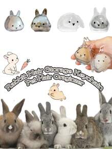 1 件可爱透明宠物兔毛纪念品胶囊，宠物毛发存储钥匙扣，带项圈设计的可爱兔子形纪念容器，密封宠物兔毛存储 DIY 纪念吊坠，送给兔子爱好者和宠物损失同情的礼物，记住心爱宠物的理想选择，宠物配饰，独特的个性化宠物配饰