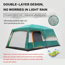 Portable, Durable, Thickened, Quick Assembly, Suitable For 4-12 People, 2 Bedrooms & 1 Living Room, With Storage Bag, Ventilation, Mosquito-Proof - Ideal For Outdoor Camping And Hiking!