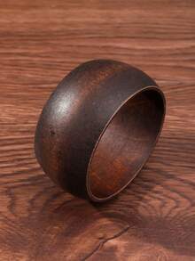 Vintage Bohemian Style Wooden Bangle Bracelet - Coffee - View 1