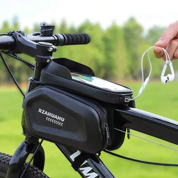 Large Capacity High-Quality Bicycle Handlebar/Saddle Bag - Adjustable Installation, Suitable For Mountain Bike Handlebars, Durable Black Cycling Gear, Can Safely Store Phone, Keys, Essentials, Suitable For Night Riding | High Visibility Material, Bicycle Accessories