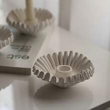 石膏波浪板模具、烛台硅胶模具、树脂波浪收纳盒模具、混凝土烛台制作模具 - 白色 - 查看 5