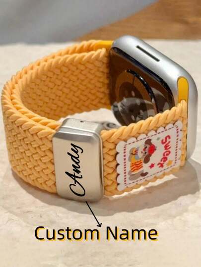 [Personalizado] Correa magnética de punto con diseño de cachorro de dibujos animados y nombre personalizado, compatible con Apple Watch S1 10 9 8 7 6 SE 5, banda ajustable compatible con iWatch de 40 mm, 44 mm, 45 mm, 42 mm, 46 mm, 49 mm, accesorios para reloj