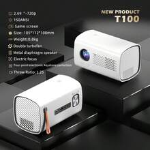 HD Projector - 720P Home Theater For Bedroom Movies & Office Presentations, Enhanced Gaming Experience, Compact Gift-Ready Projector Built In Audio - EU C Type Plug(220-240V) - View 3