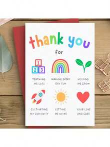 1pc Charming Teacher Thank You Card, Teacher Appreciation Gift: Unique Educator Thank You Card, ...Ladies And Gentlemen - Birthday, Small Business And Special Occasions, Gifts, Graduation, Teacher Appreciation Gifts, Thank You Cards - Multicolor - View 4