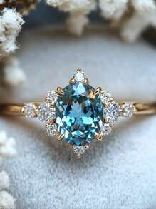 خاتم من الزركونيا المكعبة أنيق، يرمز للحب الأبدي. هدية مثالية لعيد الميلاد والعيد والذكرى السنوية