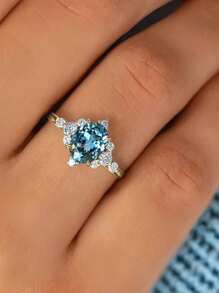 خاتم من الزركونيا المكعبة أنيق، يرمز للحب الأبدي. هدية مثالية لعيد الميلاد والعيد والذكرى السنوية