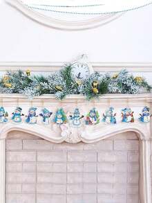 12 chaveiros com pintura de diamante de boneco de neve, enfeites pendentes com pintura de diamante 5D DIY, decoração de Natal e artesanato doméstico