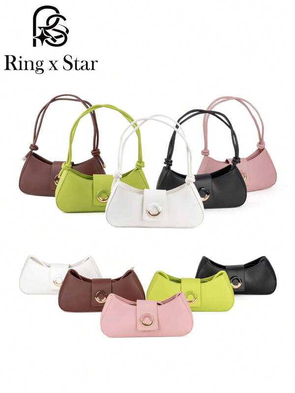 Women's Shoulder Bag Solid Color Popular Small Bag Summer New Style Messenger Bag Texture Shoulder Underarm Bag